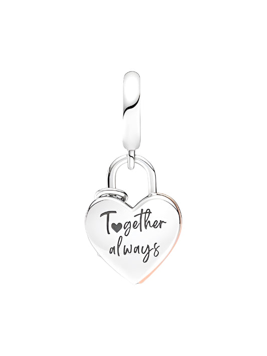 Heart Padlock Double Dangle Charm
