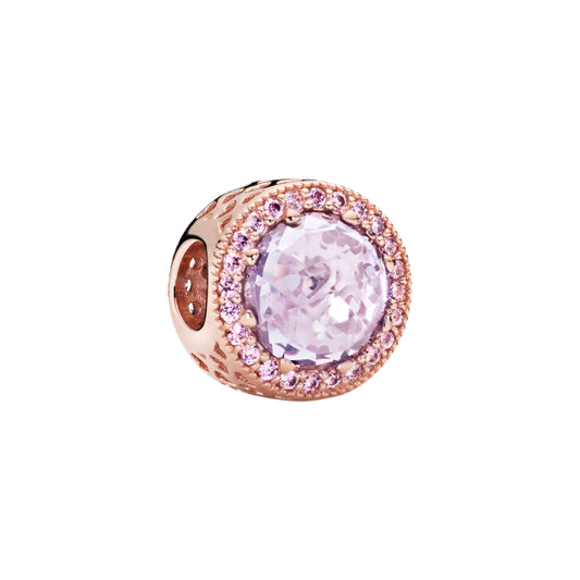 Sparkling Lavender Charm 14K Rose