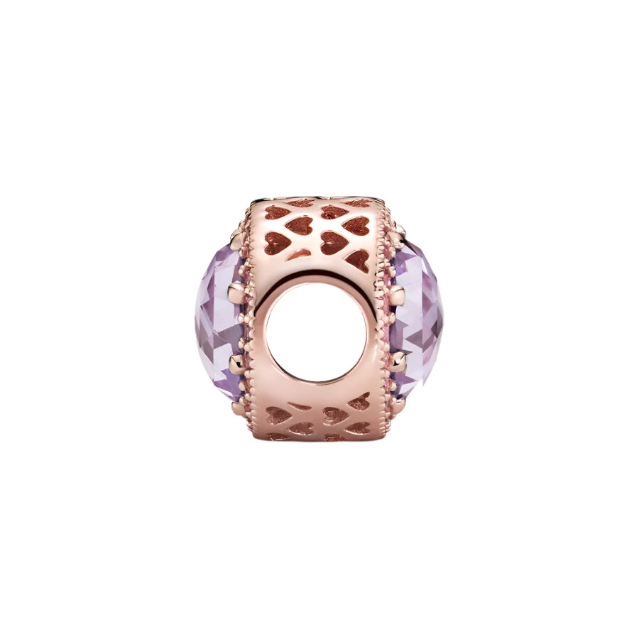 Sparkling Lavender Charm 14K Rose