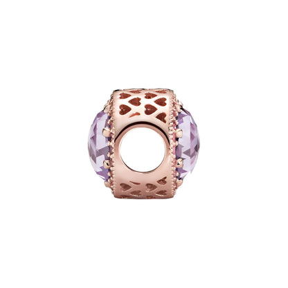 Sparkling Lavender Charm 14K Rose