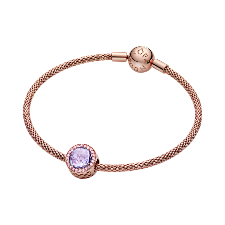 Sparkling Lavender Charm 14K Rose