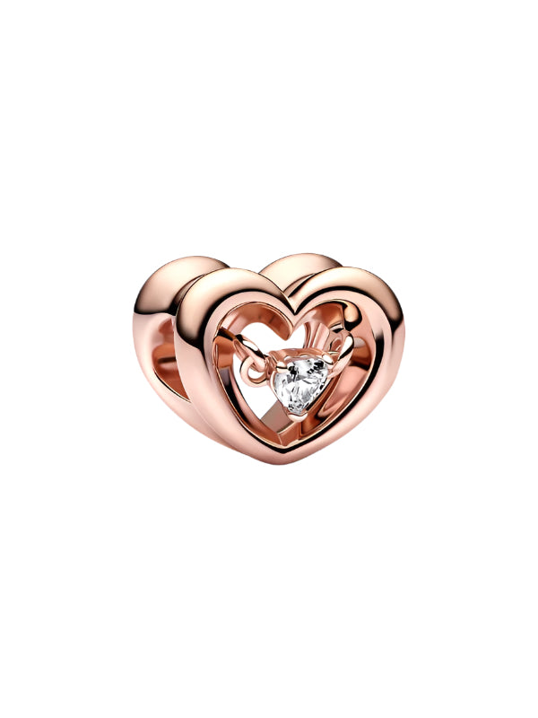 Radiant Heart & Floating Stone Charm