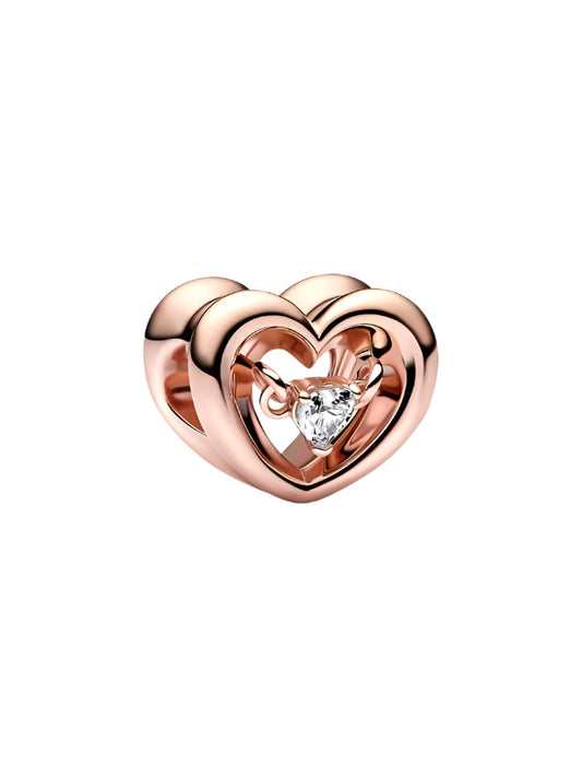 Radiant Heart & Floating Stone Charm