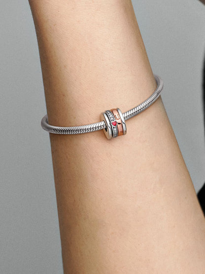 Two-tone Turning Love Message Charm