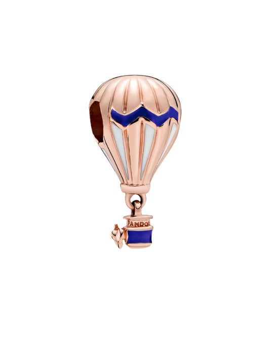 Rose 14K Blue Hot Air Balloon Dangle