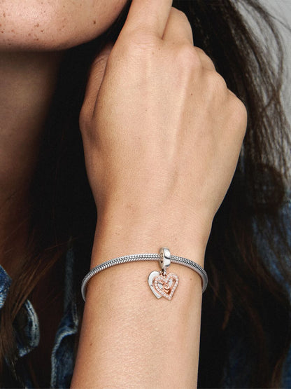 Sparkling Freehand Heart Dangle Charm