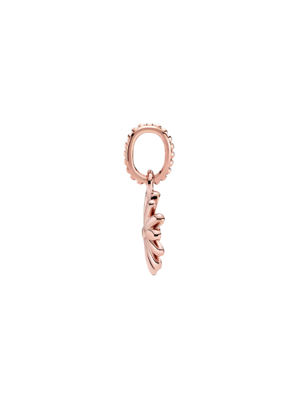 Daisy 14k rose gold-plated dangle with clear cubic zirconia and shaded pink enamel