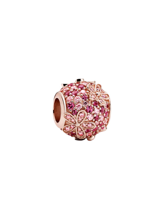Pink Pavé Daisy Flower Charm