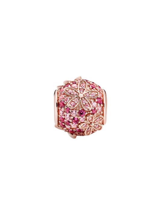 Pink Pavé Daisy Flower Charm