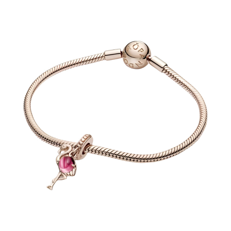 Pink Flamingo Murano Glass Dangle Charm