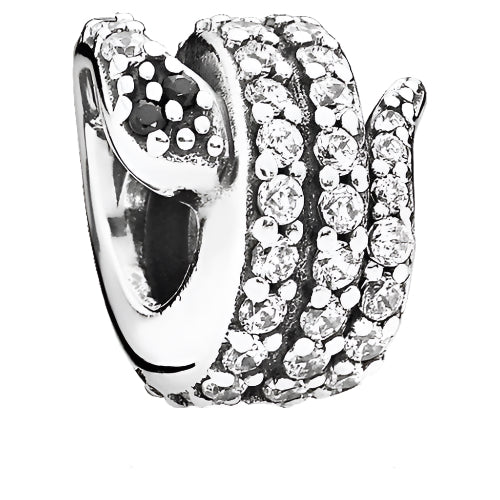 Sparkling Snake Charm with Clear Zirconia