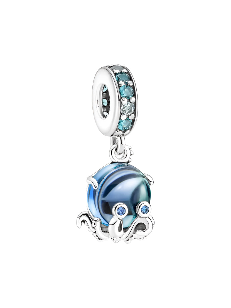 Octopus Murano Glass Dangle Charm
