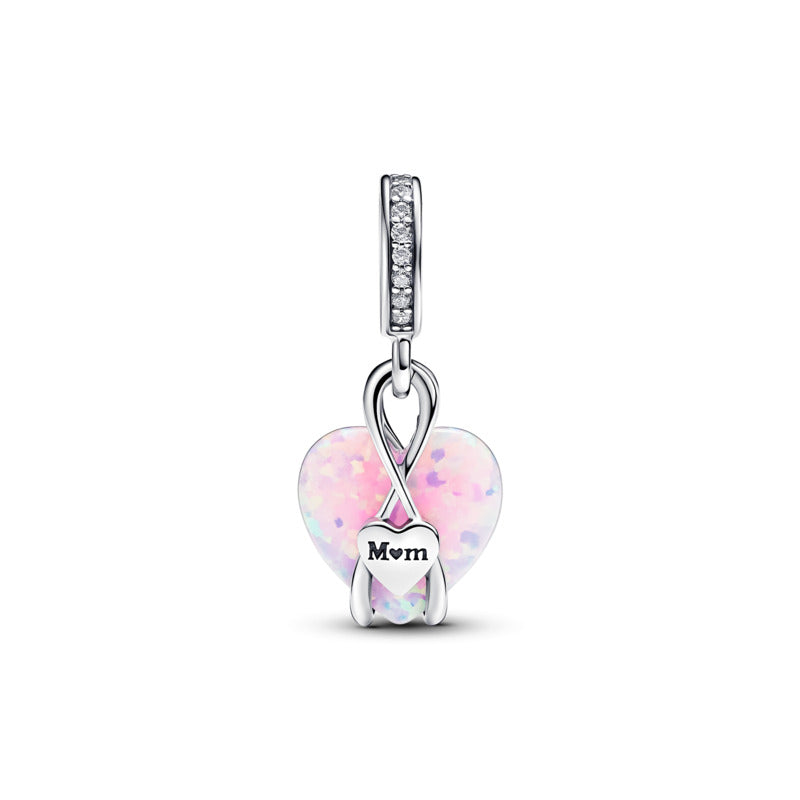 Mum Opalescent Heart Dangle Charm