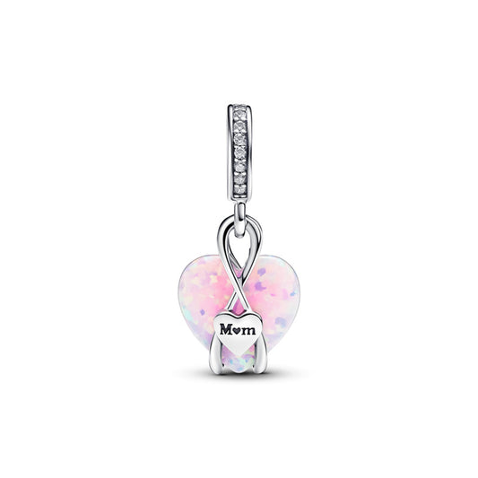 Mum Opalescent Heart Dangle Charm