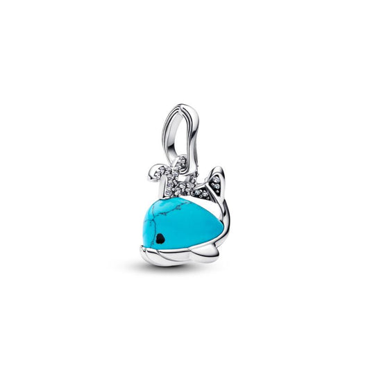 Turquoise-coloured Whale Dangle Charm