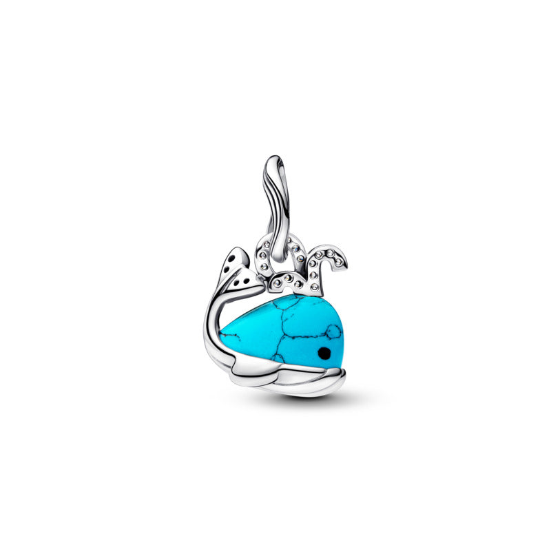 Turquoise-coloured Whale Dangle Charm