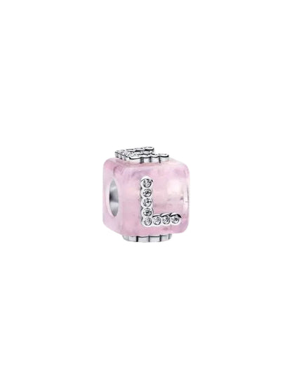 Pink Murano Glass Love Cube Charm
