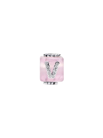 Pink Murano Glass Love Cube Charm