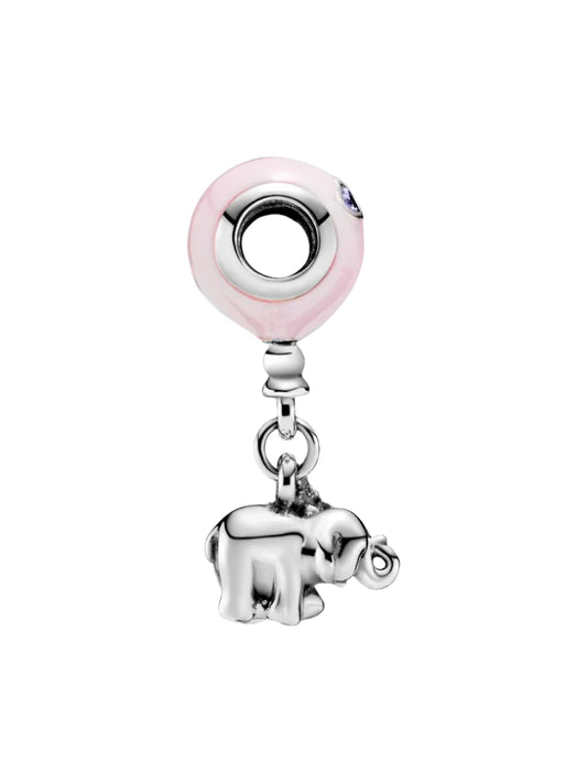 Elephant & Pink Balloon Dangle Charm