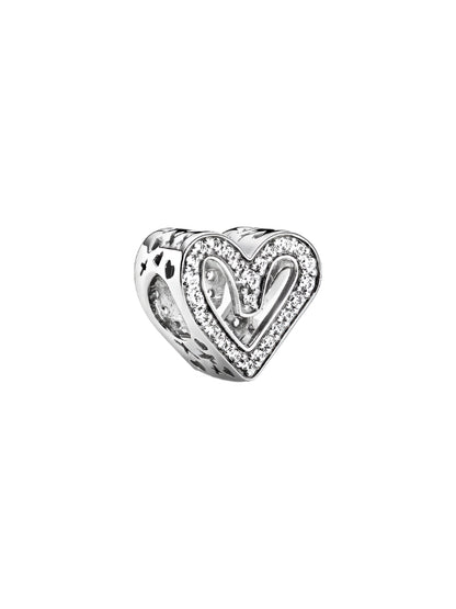 Sparkling Freehand Heart Charm