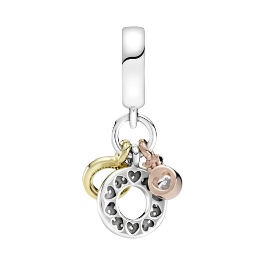 Triple Monogram & Logo Dangle Charm