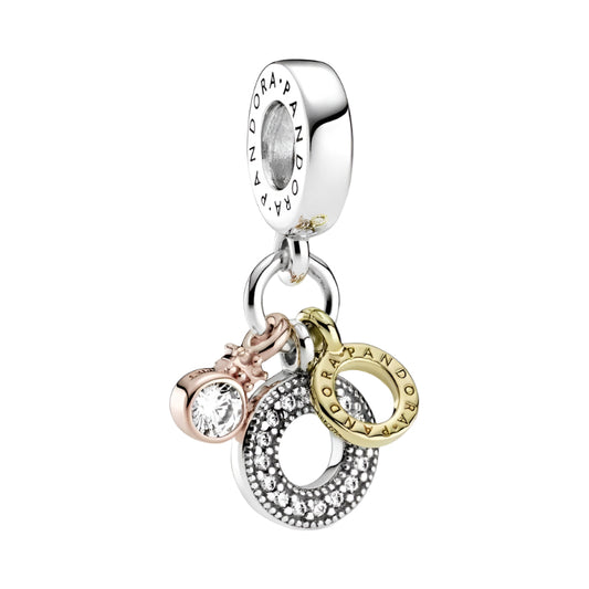 Triple Monogram & Logo Dangle Charm