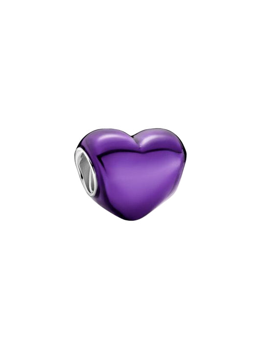 Metallic Purple Heart Charm