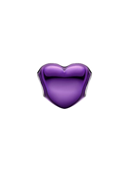 Metallic Purple Heart Charm