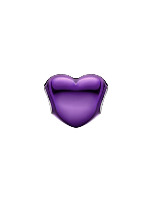 Metallic Purple Heart Charm