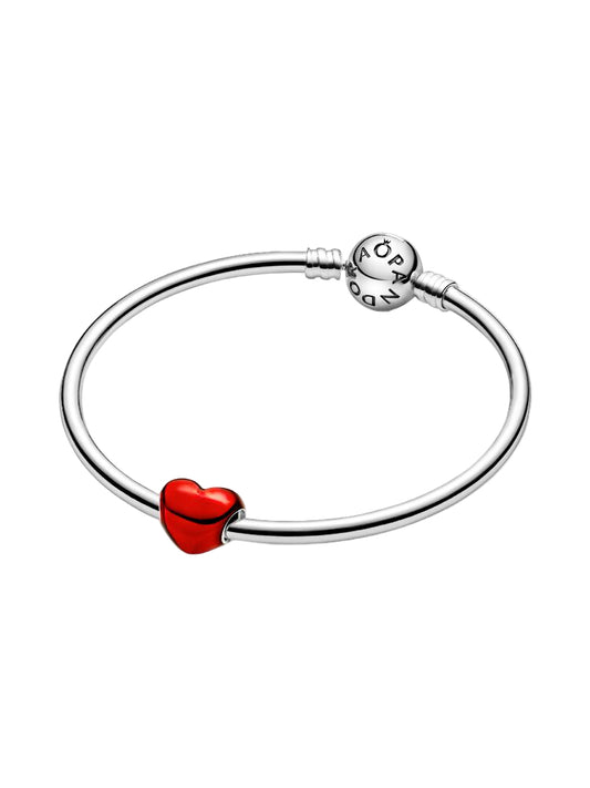 Metallic Red Heart Charm