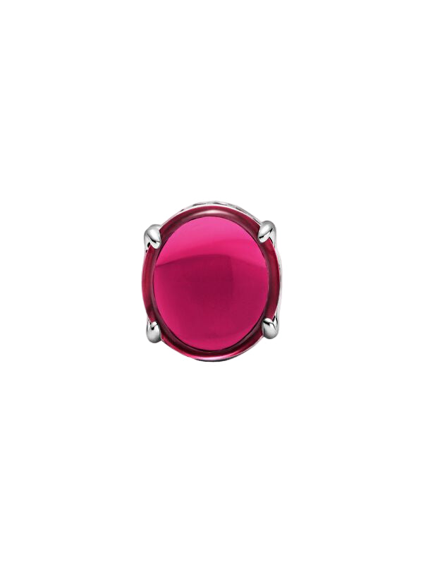 Fuchsia Rose Oval Cabochon Charm