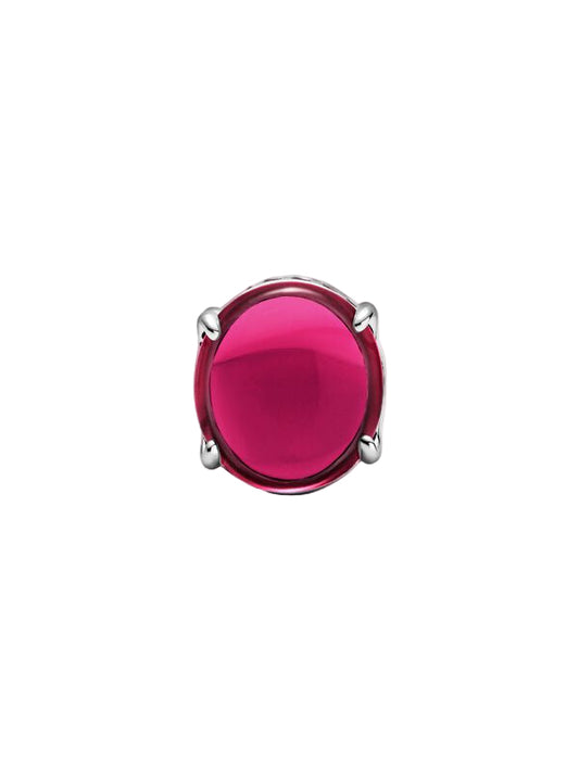 Fuchsia Rose Oval Cabochon Charm