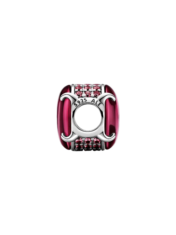 Fuchsia Rose Oval Cabochon Charm
