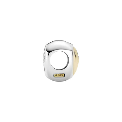 Domed Golden Heart Charm 14K Gold
