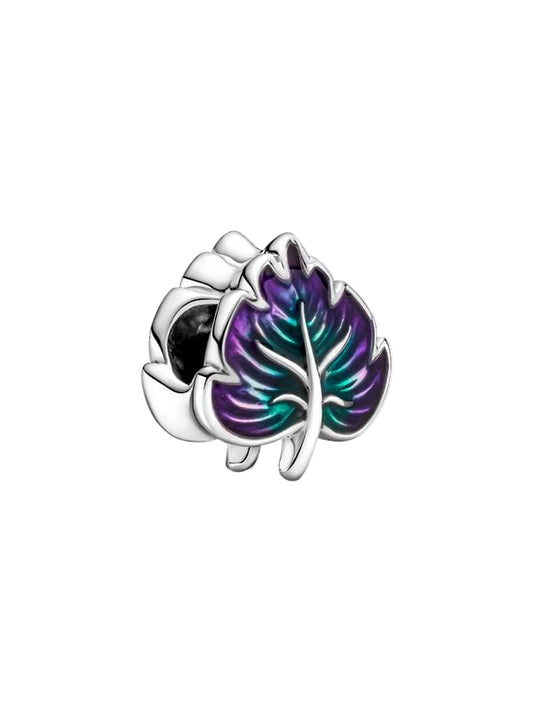 Purple & Green Leaf Charm
