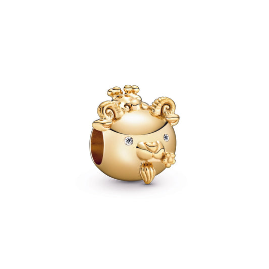 14K Plated CZ Chinese Zodiac Goat Charm