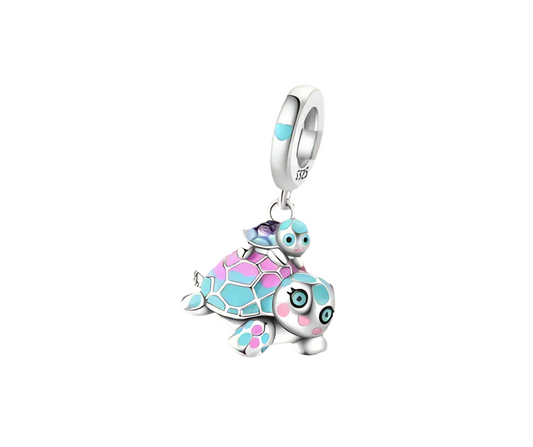 Turtle with baby Turtle Charm