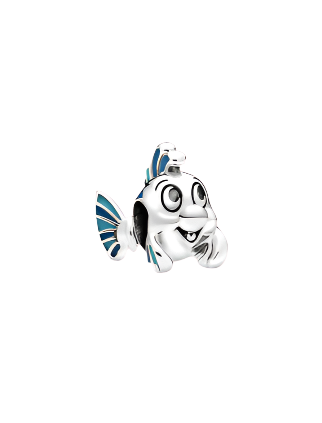 Disney Flounder sterling silver charm with blue enamel