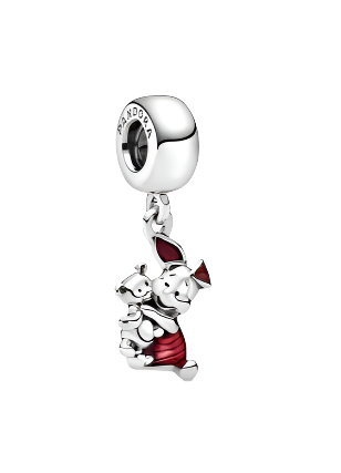 Disney Piglet silver dangle with pink enamel