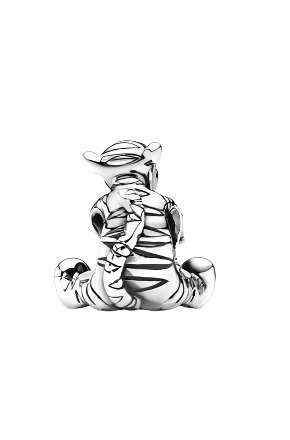 Disney Tigger silver charm with pink enamel