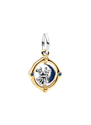 Disney Mickey Mouse & Minnie Mouse Two-tone Spinning Moon Dangle Charm