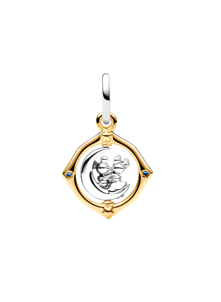 Pan Disney Mickey Mouse & Minnie Mouse Two-tone Spinning Moon Dangle Charm