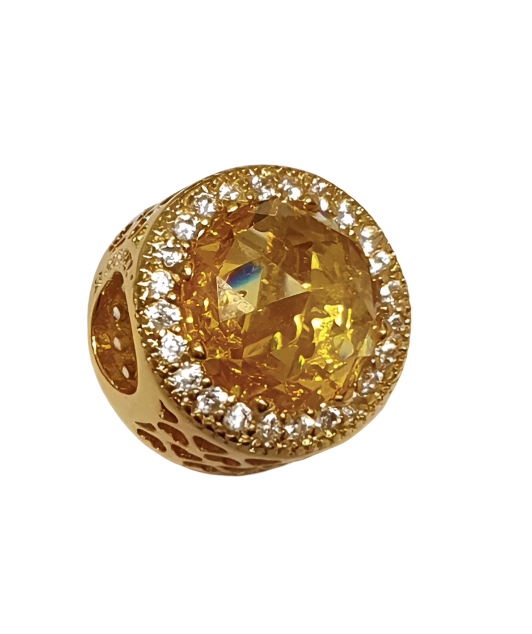 Radiant Hearts Abstract Charm with Golden Zirconia