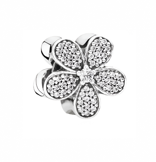 Dazzling Daisy Charm with Clear Zirconia