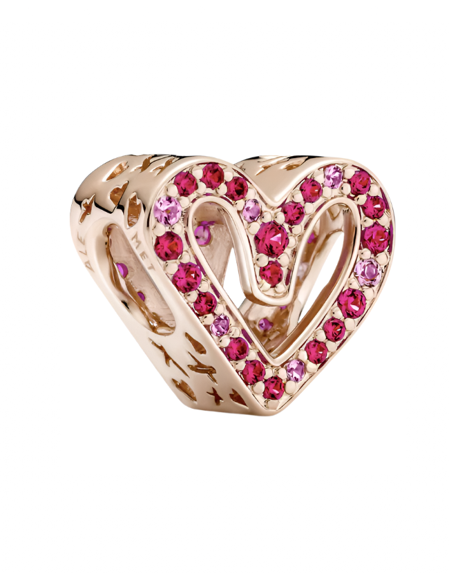 Ruby Red Freehand Heart Charm