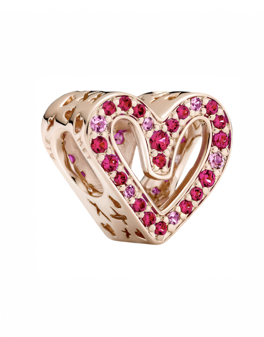 Ruby Red Freehand Heart Charm