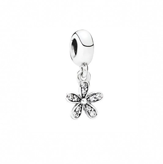 Dazzling Daisy Dangle Bead with Clear Zirconia