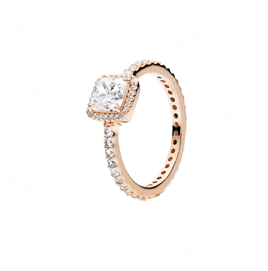Rose Timeless Elegance Ring with Clear Zirconia