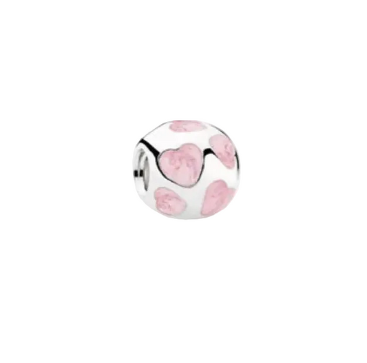 Pink Heart Bead Charm