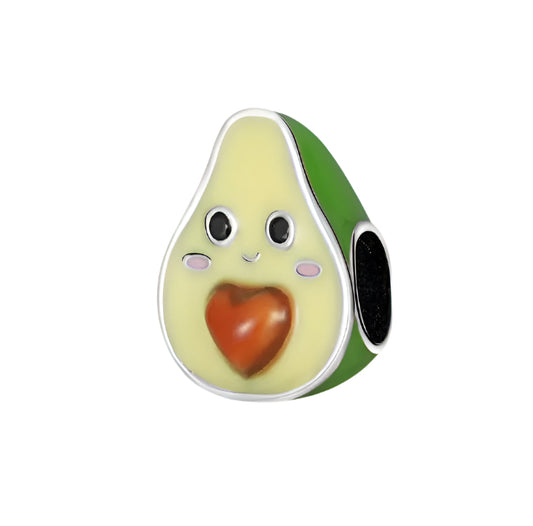 Avocado Heart Charm Bead